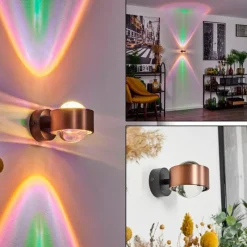 hofstein Applique murale Sapri Cuivre, Noir, 1 lumière