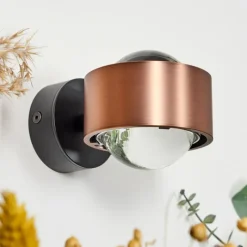 hofstein Applique murale Sapri Cuivre, Noir, 1 lumière