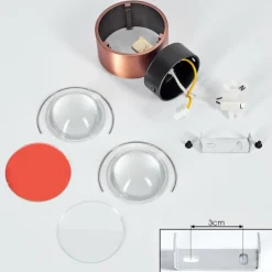 hofstein Applique murale Sapri Cuivre, Noir, 1 lumière