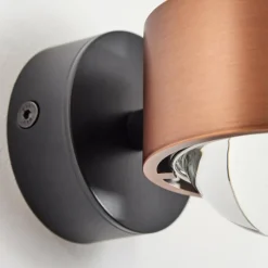 hofstein Applique murale Sapri Cuivre, Noir, 1 lumière