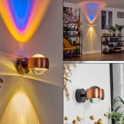 hofstein Applique murale Sapri Cuivre, Noir, 1 lumière