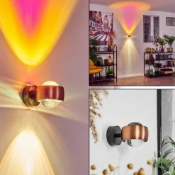 hofstein Applique murale Sapri Cuivre, Noir, 1 lumière