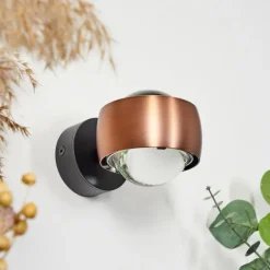 hofstein Applique murale Sapri Cuivre, Noir, 1 lumière