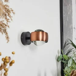 hofstein Applique murale Sapri Cuivre, Noir, 1 lumière