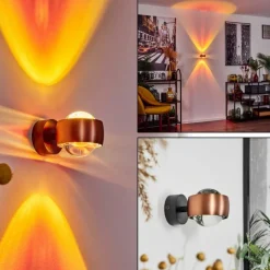 hofstein Applique murale Sapri Cuivre, Noir, 1 lumière