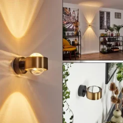 hofstein Applique murale Sapri Vieux laiton, Noir, 1 lumière