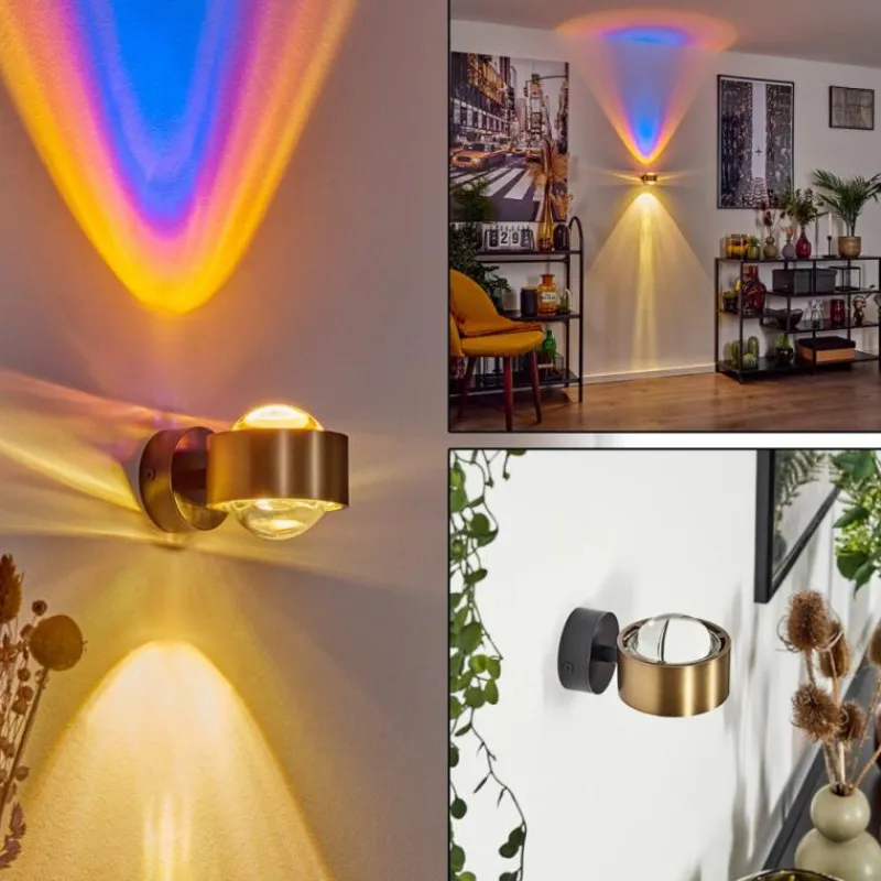 hofstein Applique murale Sapri Vieux laiton, Noir, 1 lumière