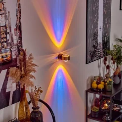 hofstein Applique murale Sapri Vieux laiton, Noir, 1 lumière