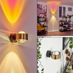 hofstein Applique murale Sapri Vieux laiton, Noir, 1 lumière