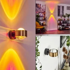 hofstein Applique murale Sapri Vieux laiton, Noir, 1 lumière