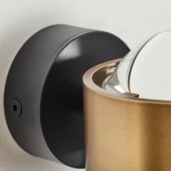 hofstein Applique murale Sapri Vieux laiton, Noir, 1 lumière