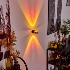 hofstein Applique murale Sapri Vieux laiton, Noir, 1 lumière