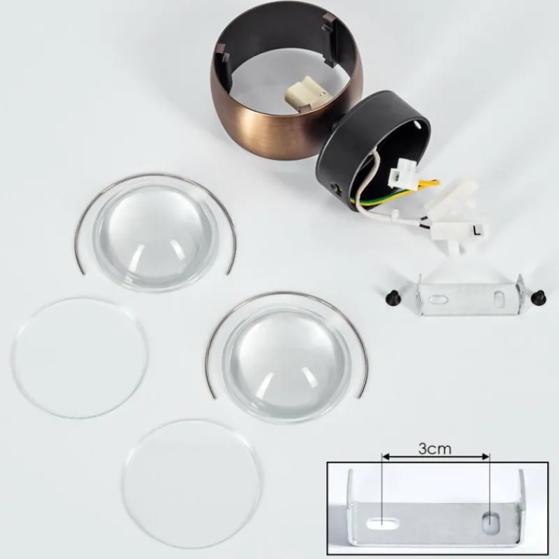 hofstein Applique murale Sapri Vieux laiton, Noir, 1 lumière