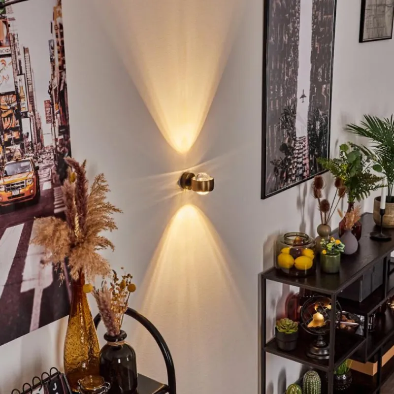 hofstein Applique murale Sapri Vieux laiton, Noir, 1 lumière