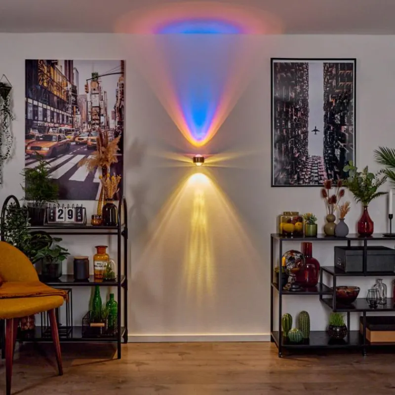 hofstein Applique murale Sapri Vieux laiton, Noir, 1 lumière