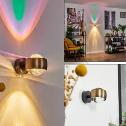 hofstein Applique murale Sapri Vieux laiton, Noir, 1 lumière