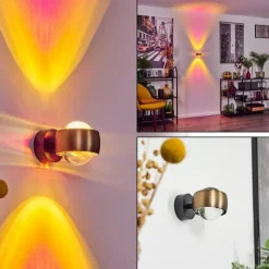 hofstein Applique murale Sapri Vieux laiton, Noir, 1 lumière