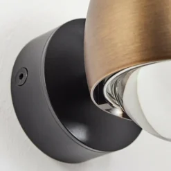 hofstein Applique murale Sapri Vieux laiton, Noir, 1 lumière