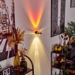 hofstein Applique murale Sapri Vieux laiton, Noir, 1 lumière