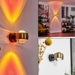 hofstein Applique murale Sapri Vieux laiton, Noir, 1 lumière