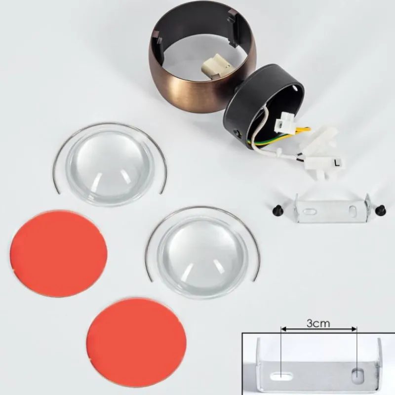 hofstein Applique murale Sapri Vieux laiton, Noir, 1 lumière