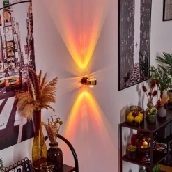 hofstein Applique murale Sapri Vieux laiton, Noir, 1 lumière