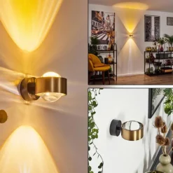 hofstein Applique murale Sapri Vieux laiton, Noir, 1 lumière