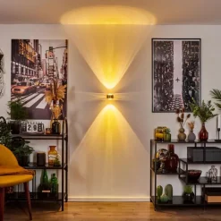 hofstein Applique murale Sapri Vieux laiton, Noir, 1 lumière