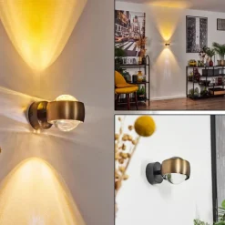 hofstein Applique murale Sapri Vieux laiton, Noir, 1 lumière