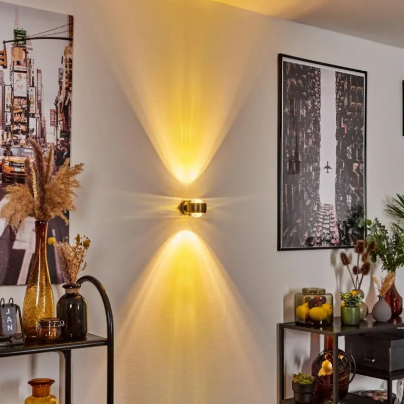 hofstein Applique murale Sapri Vieux laiton, Noir, 1 lumière