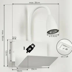 hofstein Applique murale Sarnen Blanc, 1 lumière* Spots Et Projecteurs
