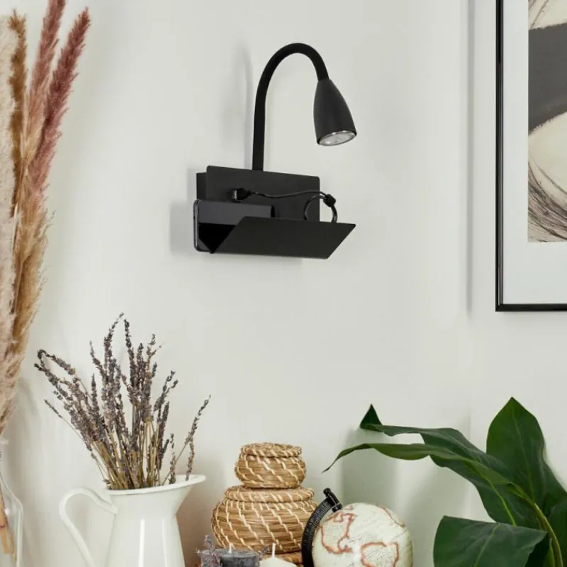 hofstein Applique murale Sarnen Noir, 1 lumière