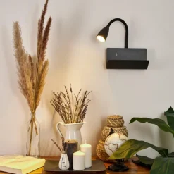 hofstein Applique murale Sarnen Noir, 1 lumière