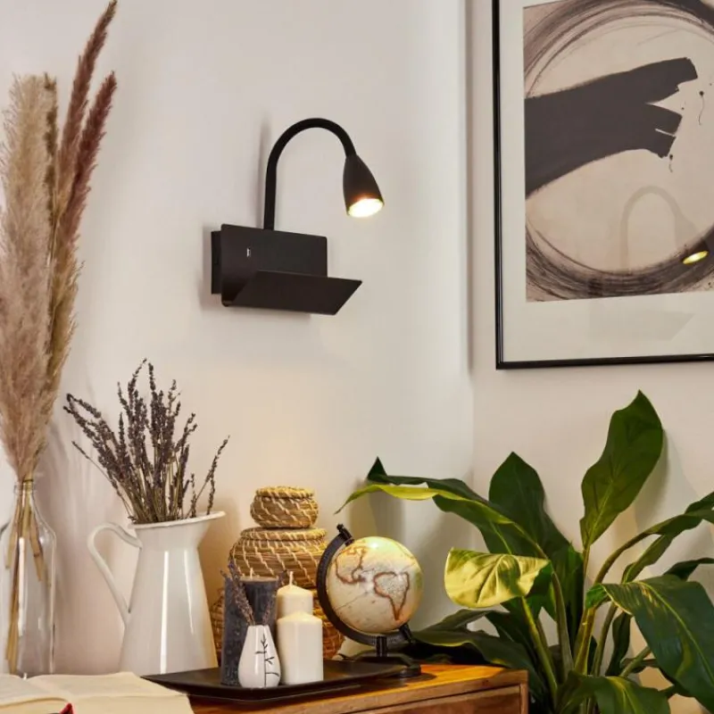 hofstein Applique murale Sarnen Noir, 1 lumière