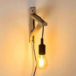 Lampes Vintages & Rétros-hofstein Applique murale Sasagawa Bois clair, Noir, 1 lumière