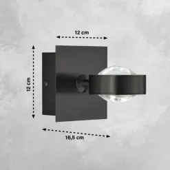 SCHÖNER WOHNEN-Kollektion Applique murale Lense LED Noir, 1 lumière* Appliques