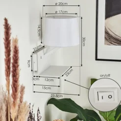 Lampes En Tissu-hofstein Applique murale Schonenwerd Blanc, 1 lumière