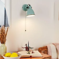 Lampes Vintages & Rétros-hofstein Applique murale Selki Bleu, Noir, 1 lumière