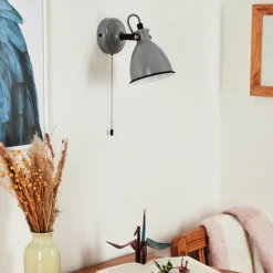 Lampes Vintages & Rétros-hofstein Applique murale Selki Gris, Noir, 1 lumière