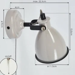 Lampes Vintages & Rétros-hofstein Applique murale Selki Gris, Noir, 1 lumière