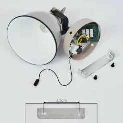 Lampes Vintages & Rétros-hofstein Applique murale Selki Gris, Noir, 1 lumière