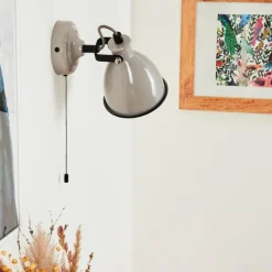 Lampes Vintages & Rétros-hofstein Applique murale Selki Gris, Noir, 1 lumière