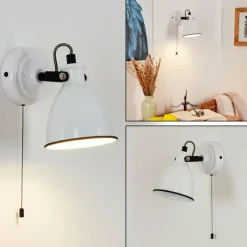 Lampes Vintages & Rétros-hofstein Applique murale Selki Noir, Blanc, 1 lumière