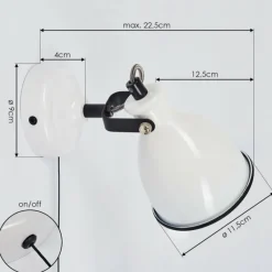 Lampes Vintages & Rétros-hofstein Applique murale Selki Noir, Blanc, 1 lumière