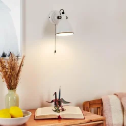 Lampes Vintages & Rétros-hofstein Applique murale Selki Noir, Blanc, 1 lumière