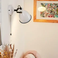 Lampes Vintages & Rétros-hofstein Applique murale Selki Noir, Blanc, 1 lumière