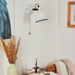 Lampes Vintages & Rétros-hofstein Applique murale Selki Noir, Blanc, 1 lumière