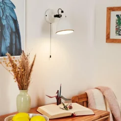 Lampes Vintages & Rétros-hofstein Applique murale Selki Noir, Blanc, 1 lumière