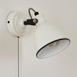 Lampes Vintages & Rétros-hofstein Applique murale Selki Noir, Blanc, 1 lumière