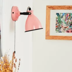 Lampes Vintages & Rétros-hofstein Applique murale Selki Rose, Noir, 1 lumière